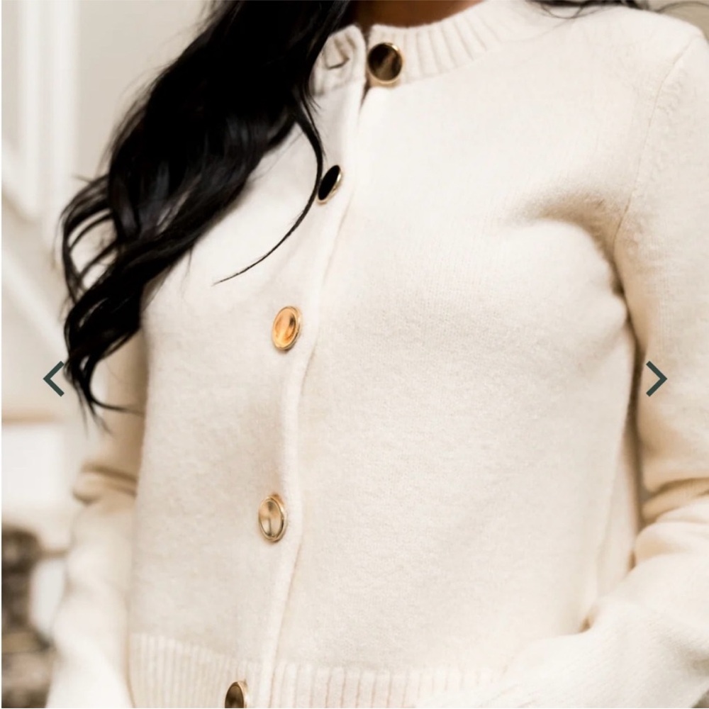 Rachel Parcell Cream Button-Up Cardigan
